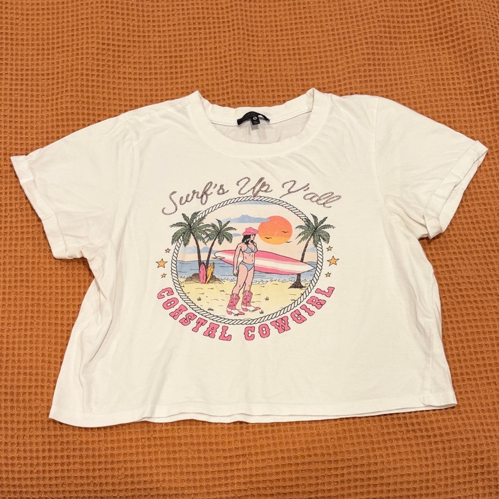 White Surf's Up Y'all Graphic Tee